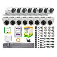 Kit 16 Cámaras de Seguridad Hikvision Full Hd 1080P HDMI 3M Disco 1TB WD
