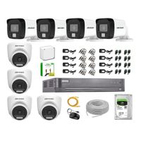 Cámara Seguridad Kit 8 Hikvision 5MP 3K Audio Incorporado Disco 1TB HDMI 3M