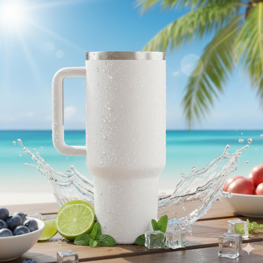 Vaso Térmico Premium Gris 24H Frío - 8H Caliente con Asa. Frío todo el día caliente cuando quieras.