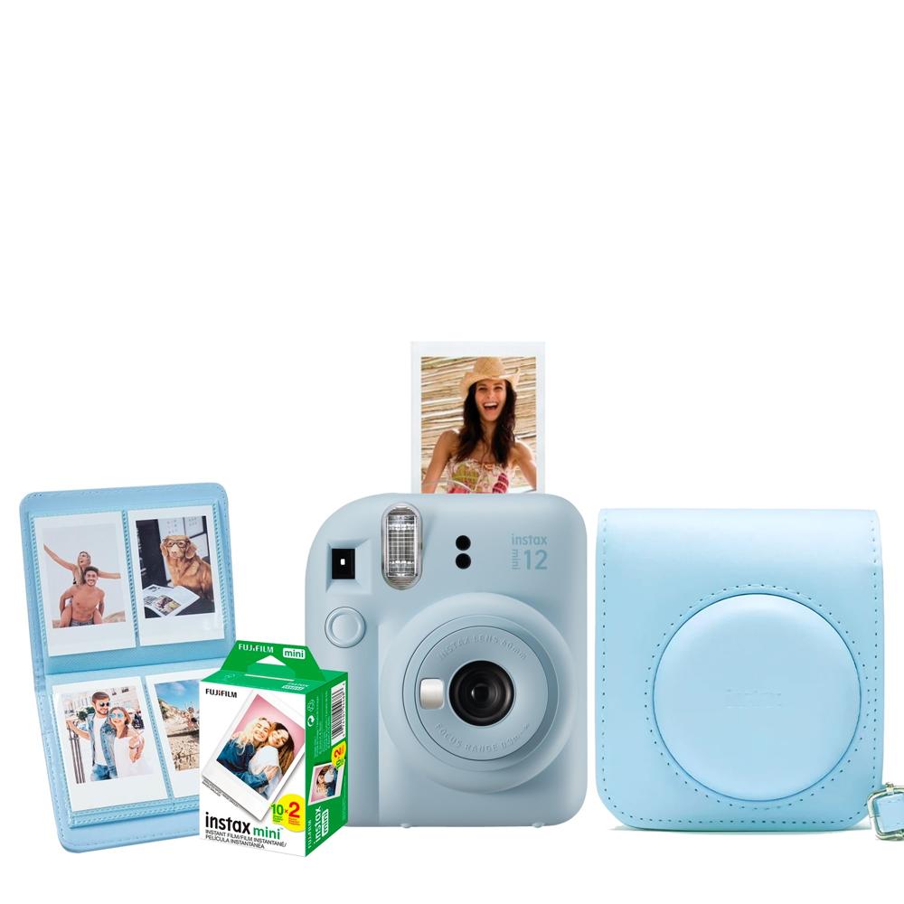 Cámara Instax Fujifilm Mini12 Azul Pastel Pack 20 Estuche Mini Álbum