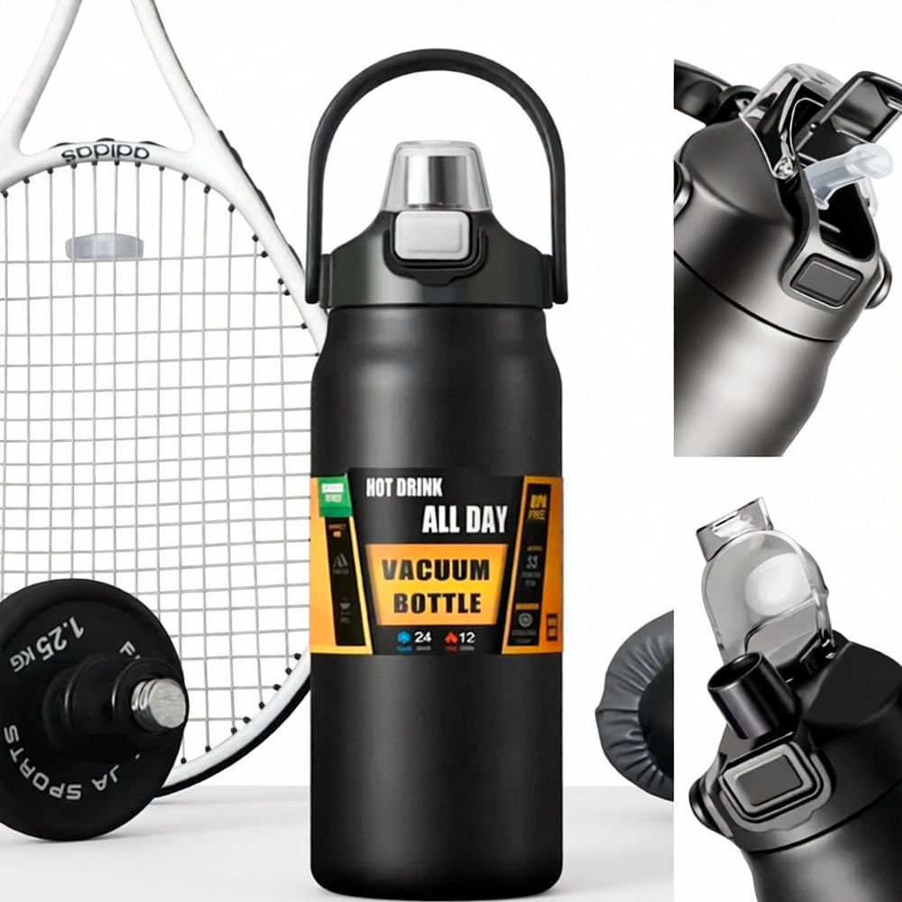 Termo Deportivo Doble Pared Frío Calor Acero Inoxidable 1 Lt