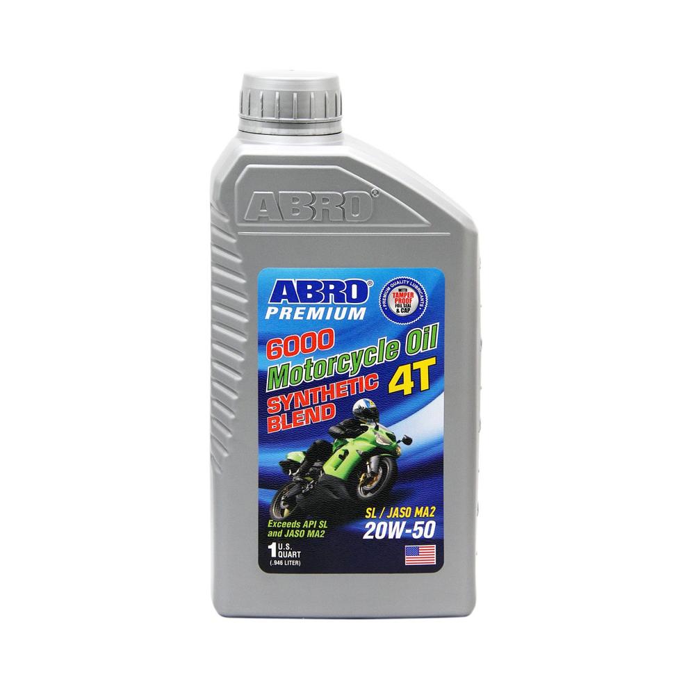ABRO Aceite para Moto Semisintético 20W50 SL JASO MA2 - 1QT