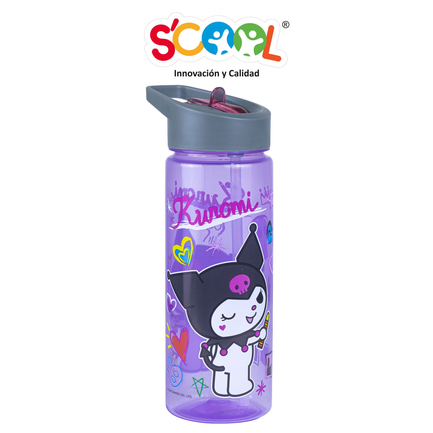 Tomatodo Scool Kuromi Pp Con Caña 590Ml