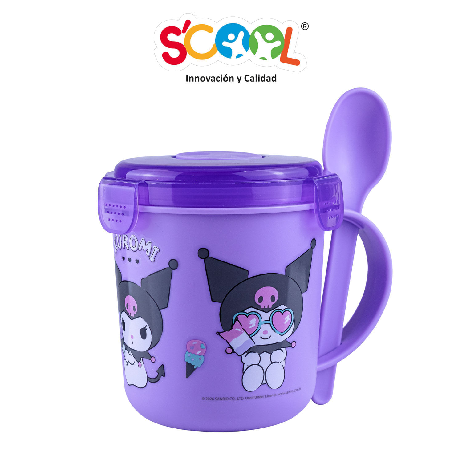 Vaso Scool Kuromi Snack Con Cuchara