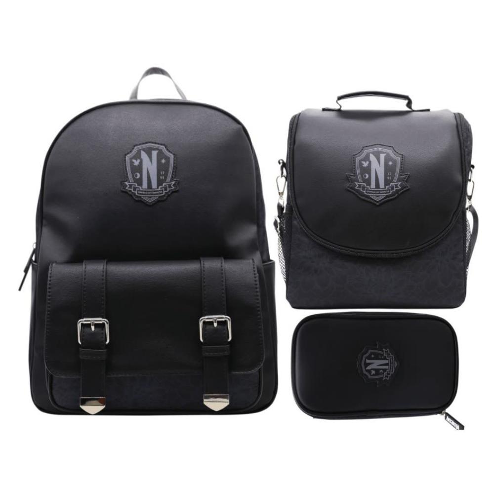 Pack Escolar Mochila Merlina Addams Negro Oficio Pack Escolar Mochila Merlina Addams Negro Oficio