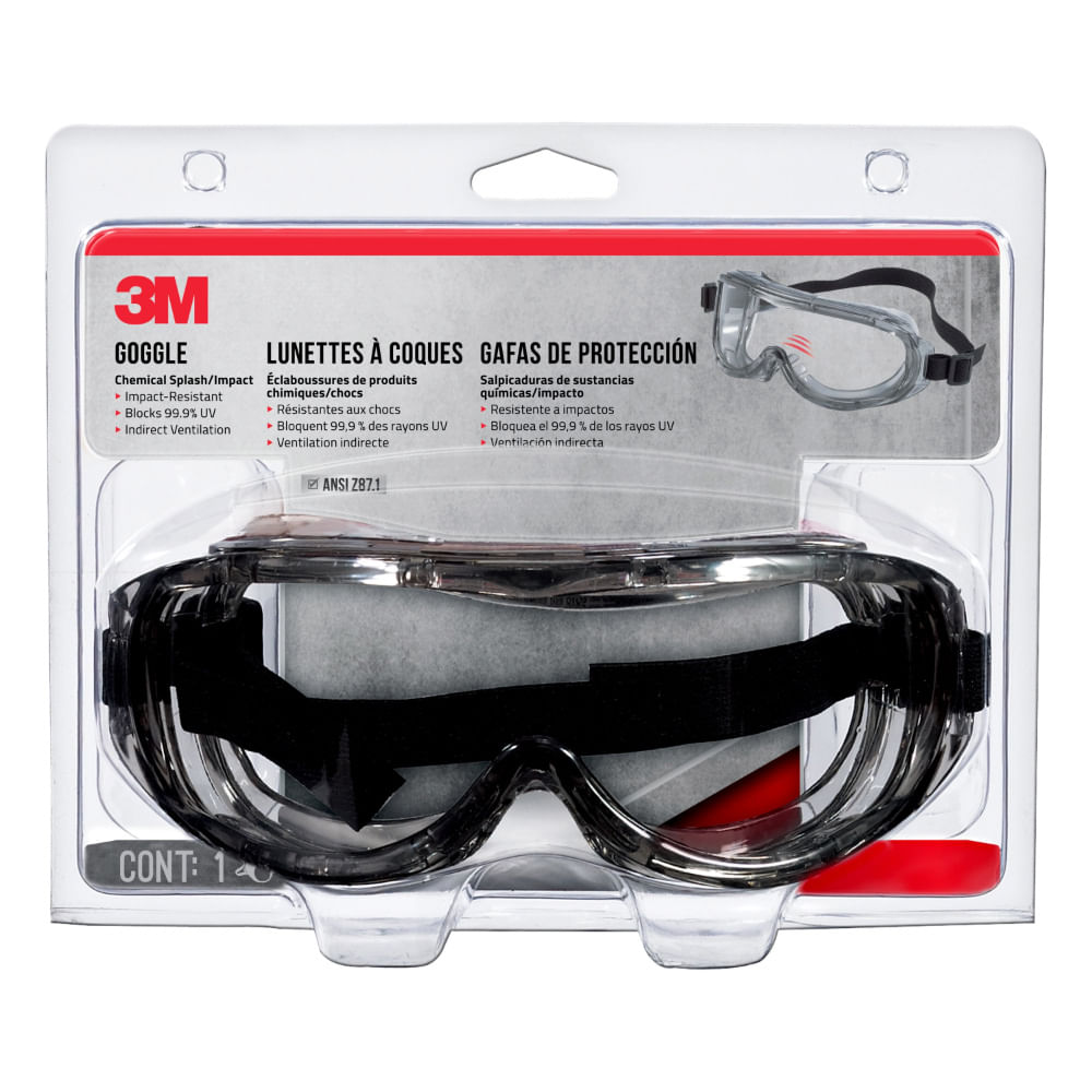 Lentes de Seguridad 3M Profesional para Impactos y Químicos