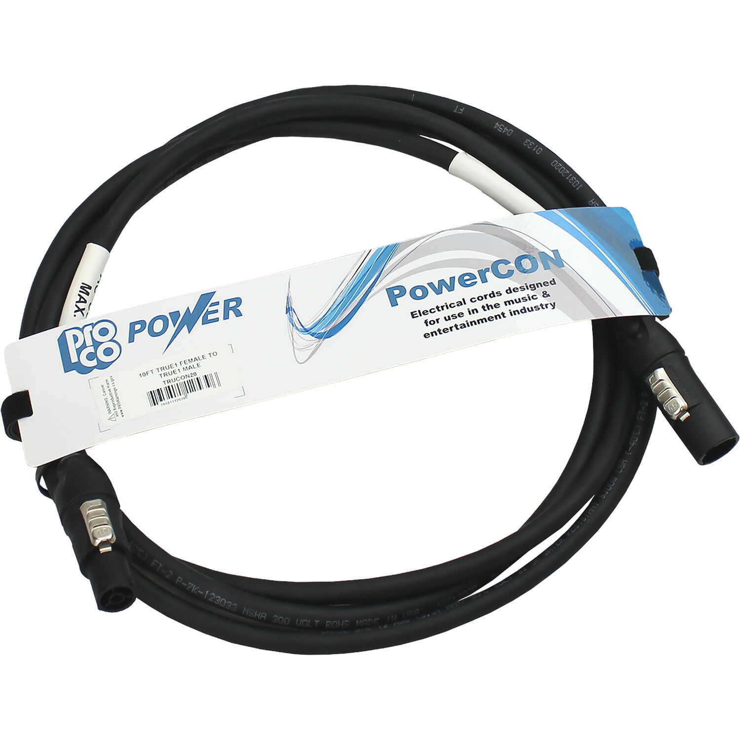 Cable Pro Co Sound True1 Macho a Hembra de 20A 10 Pies