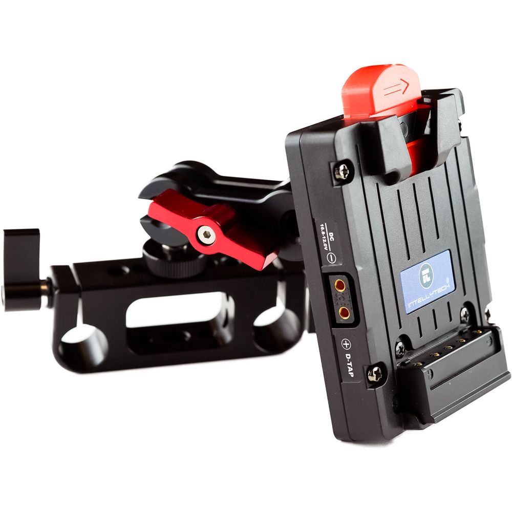Adaptador de Batería Intellytech Pocket V Mount con Doble Puerto D Tap Y Abrazadera de Varilla Ajust Adaptador de Batería Intellytech Pocket V Mount con Doble Puerto D Tap Y Abrazadera de Varilla Ajust