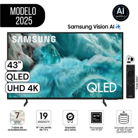 Televisor Samsung 43 Pulg QLED Smart UHD 4K Vision Ai QN43Q7FAAGX- Negro Televisor Samsung 43 Pulg QLED Smart UHD 4K Vision Ai QN43Q7FAAGX- Negro