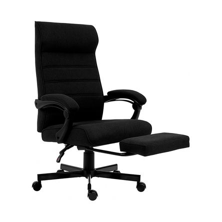 Silla Gerencial Reclinable Con Base de Acero y Reposapies Thrax - Negro