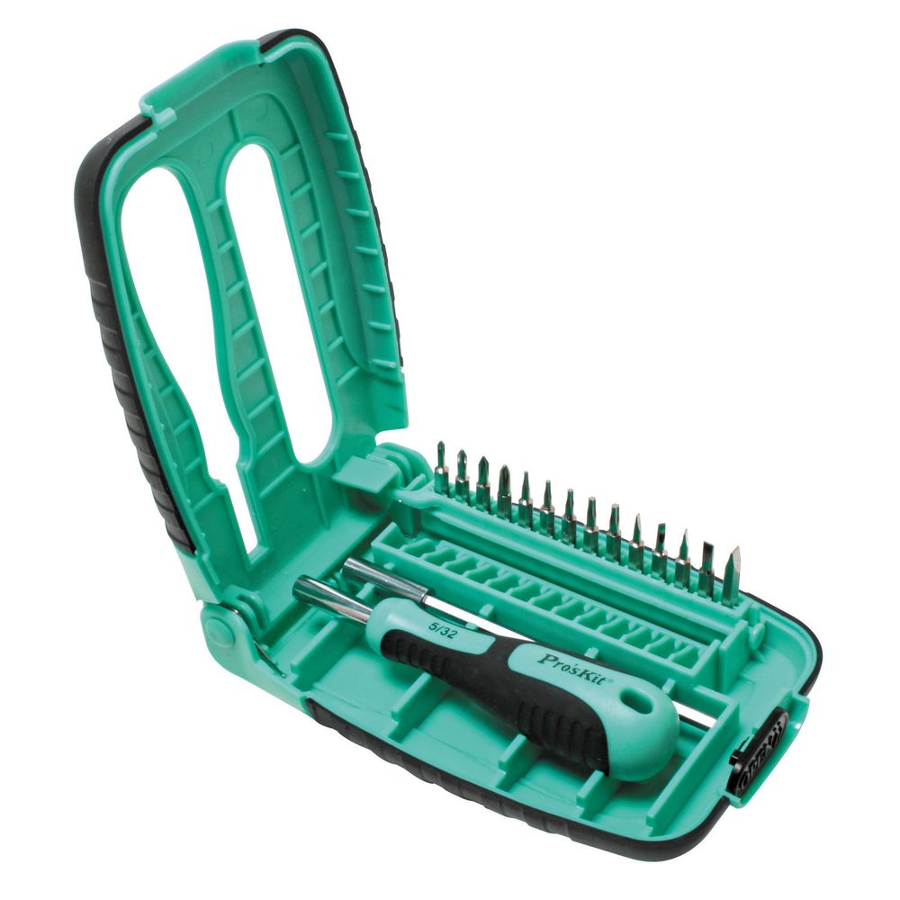 Set de Destornilladores Electrónicos de Precisión Eclipse Tools 15 en 1 Verde Negro Set de Destornilladores Electrónicos de Precisión Eclipse Tools 15 en 1 Verde Negro