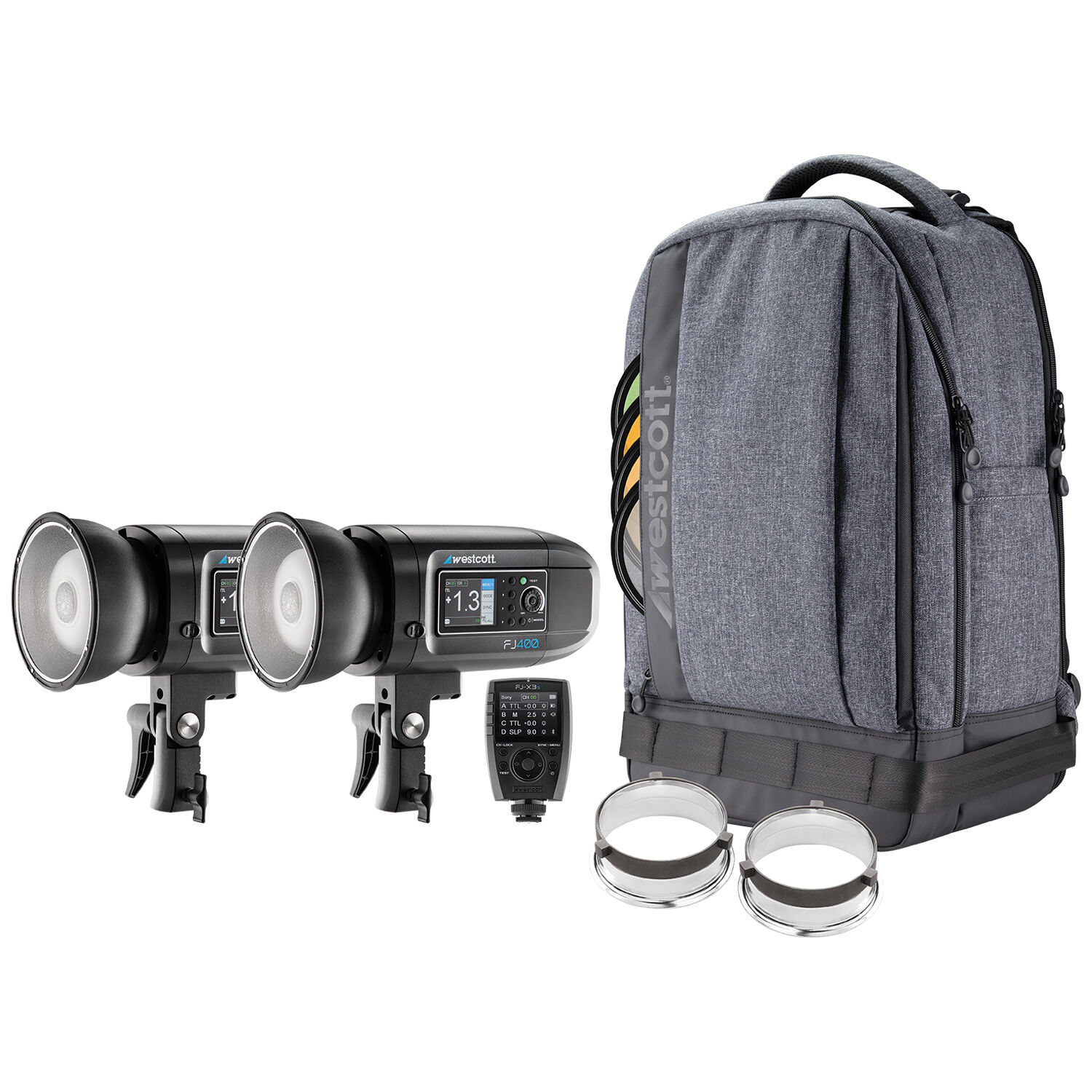 Kit de Mochila con 2 Luces Estroboscópicas Westcott Fj400 Y Disparador Inalámbrico Fj X3S para Cámar