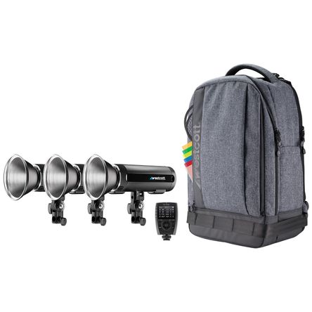 Kit de Mochila con 3 Luces Estroboscópicas Westcott Fj200 Y Disparador Inalámbrico Fj X3S para Cámar