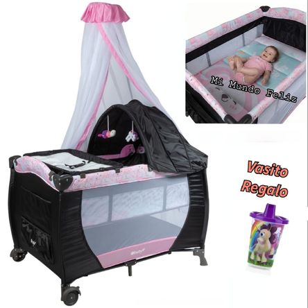 Cuna Corral Mecedora para Bebe  Ebaby Funcion Mecedora Pinks