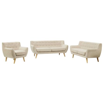 Juego de sala Vintage 3-2-1 Beige