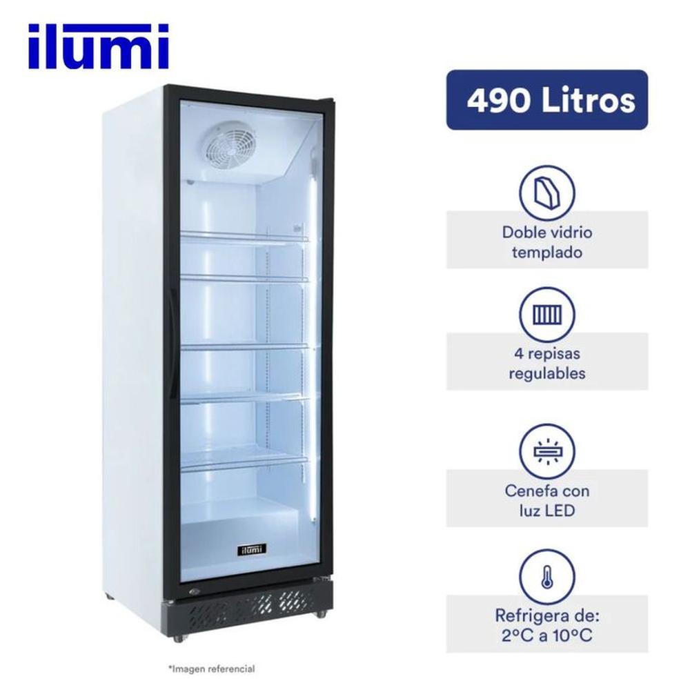 Exhibidor Ilumi Vertical  490Lt 1 Puerta de Vidrio BC-4900FC - Blanco