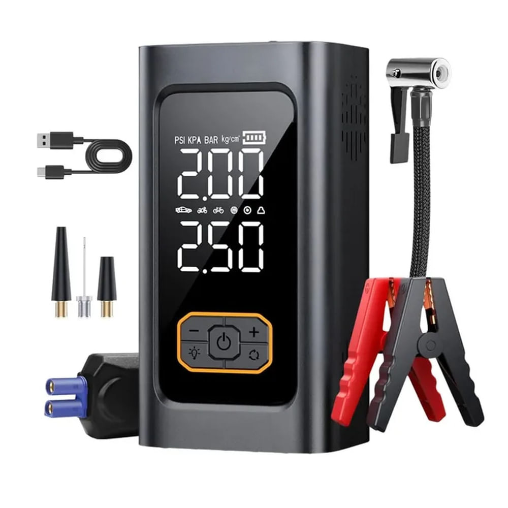 Arrancador de Baterias Portátil con Inflador Luz y Power