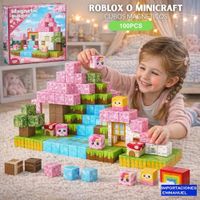 Bloques magnéticos Mundo Minecraft cubos imanes 100 PIEZAS