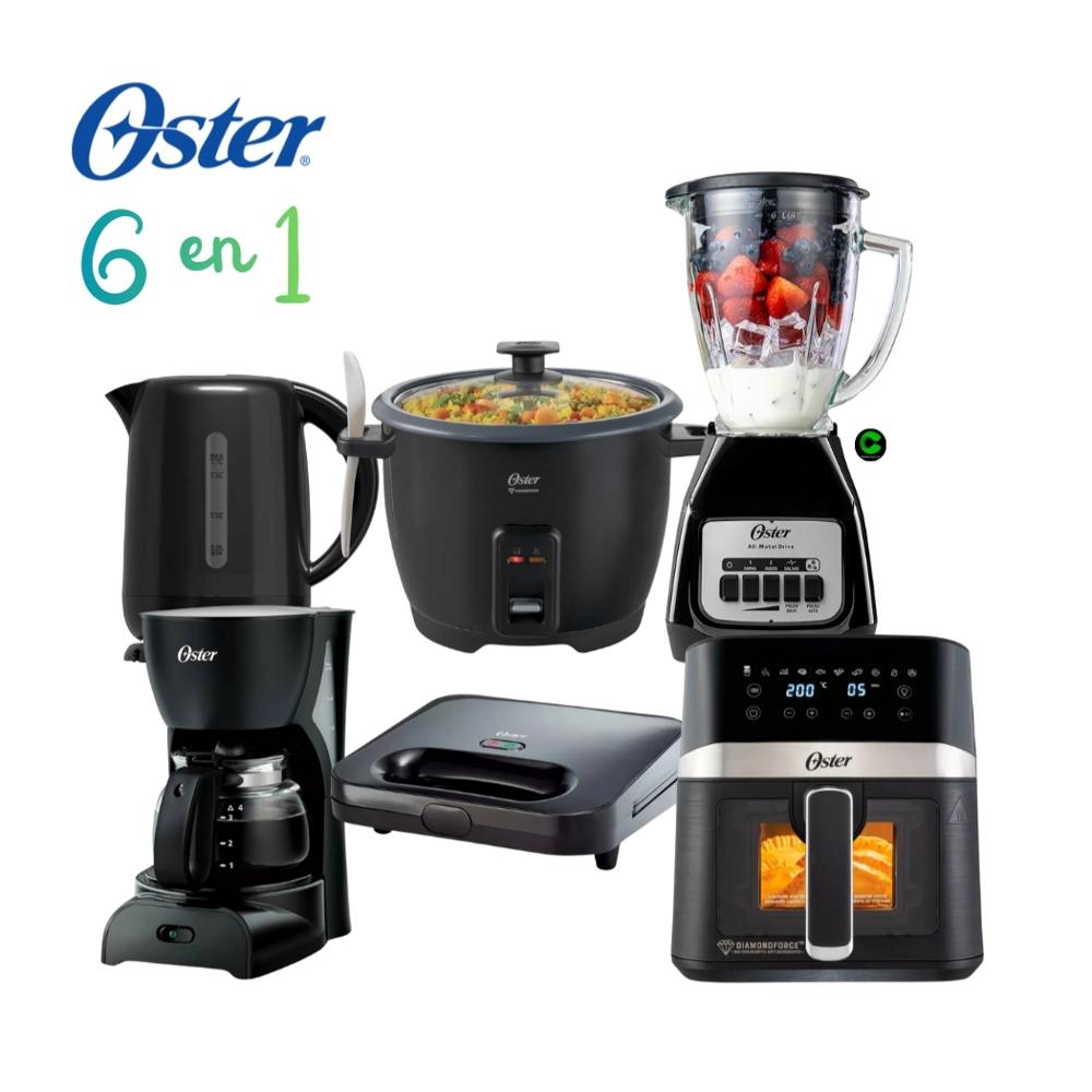 Super Combazo Oster 6 en 1 Licuadora - Hervidor - Arrocera - Sandwichera - Cafetera y Freidora