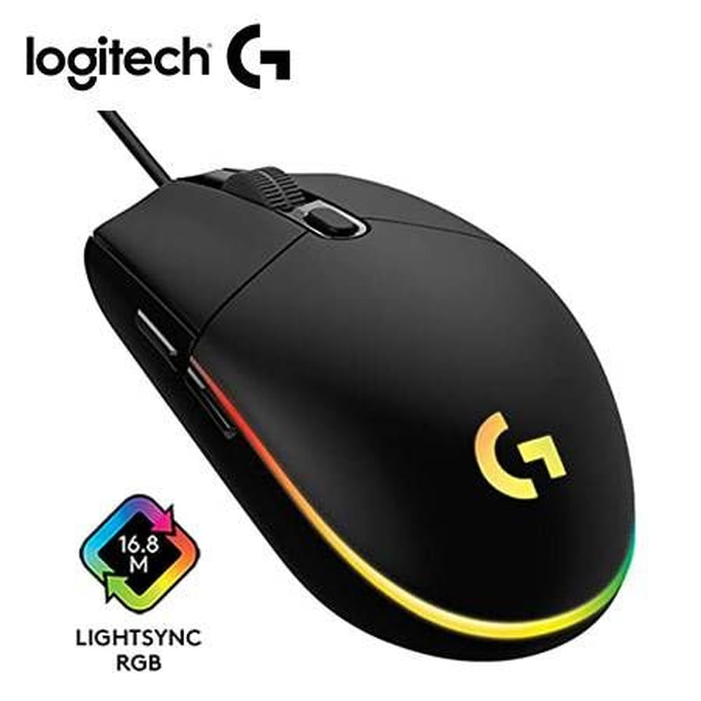 MOUSE LOGITECH G203 LIGHTSYNC OPTICAL 8000 DPI RGB BLACK