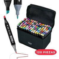 Set 120 Plumones Touch Doble Punta con Estuche