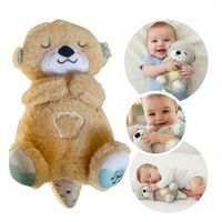 Peluche Nutria Dormilona Luz Cálida Respiración y Musical Para Bebés Niños y Adultos Miel