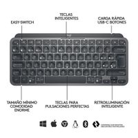 Teclado Logitech Mini Inalambrico Mx Keys Multidispositivo Negro