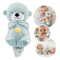 Peluche Nutria Dormilona Luz Cálida Respiración y Musical Para Bebés Niños y Adultos