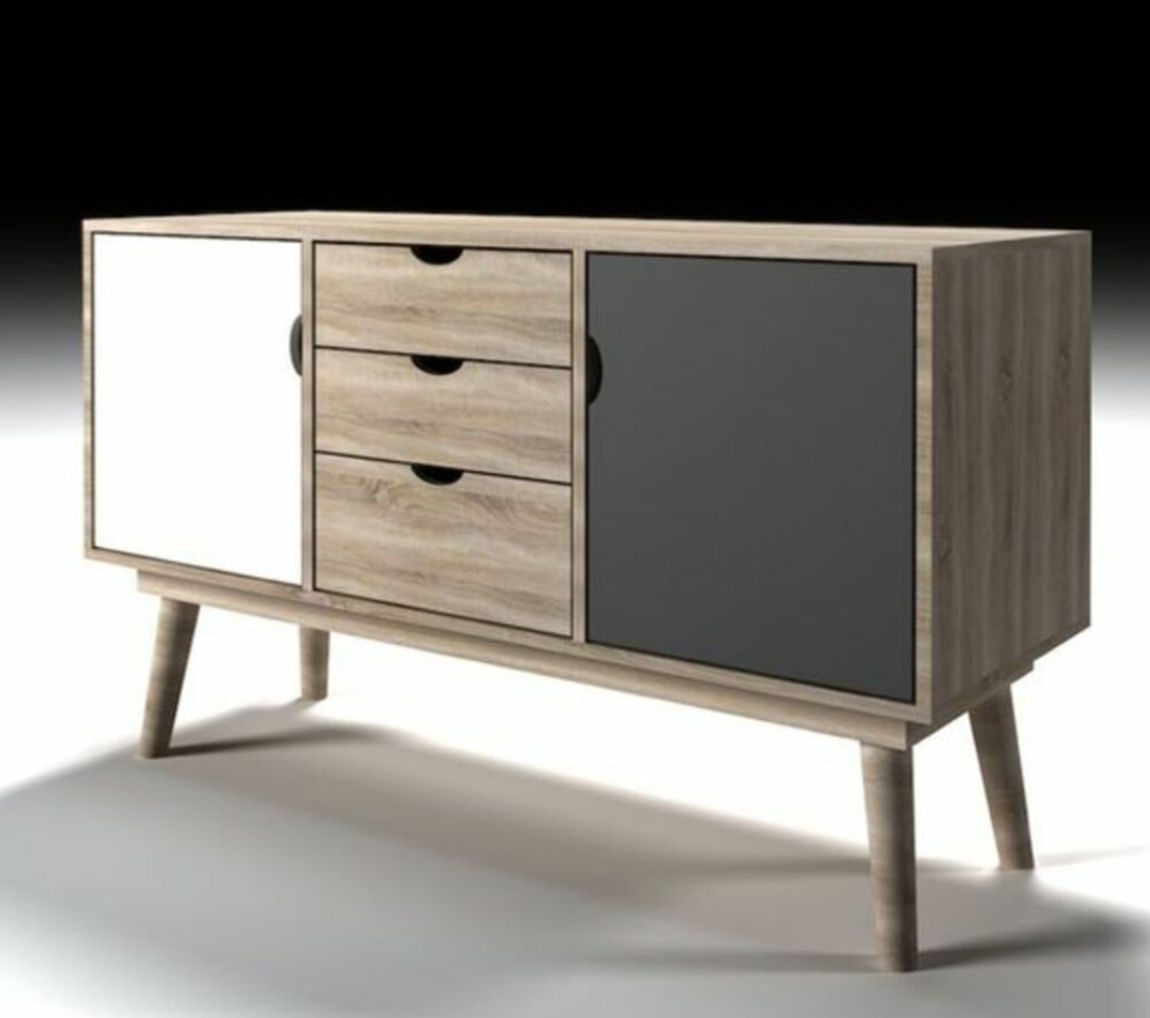 Aparador Moderno Felícitas R&R Muebles Color Blanco/Grafito