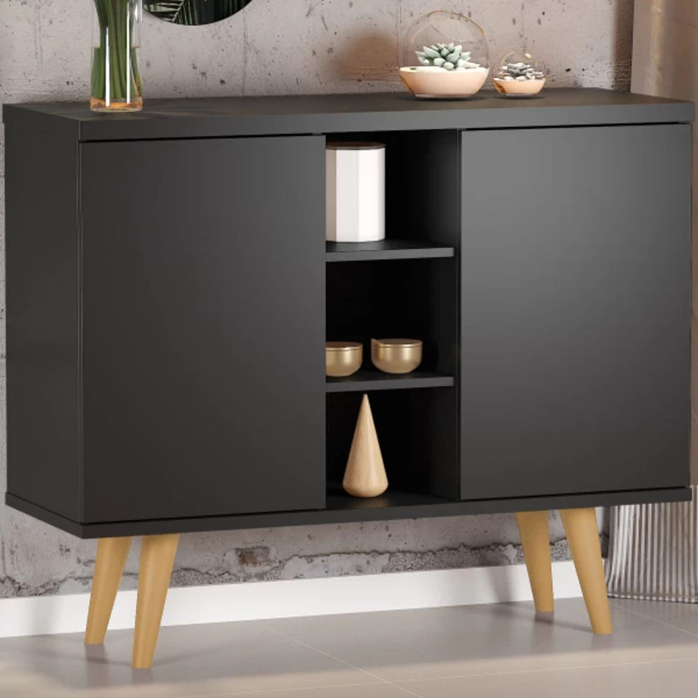 Aparador Multiusos Joker color Negro 2 puertas TU MESITA