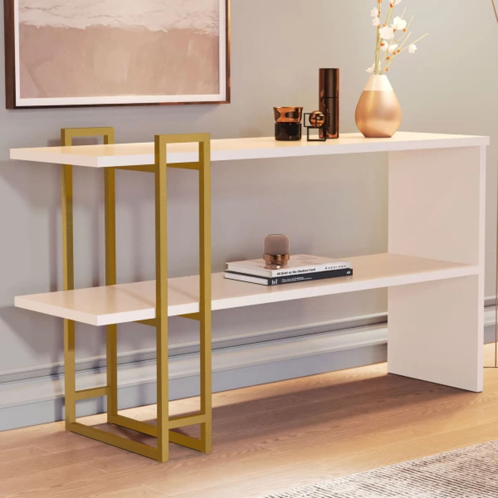 Recibidor Moderno Luxury color Blanco/Dorado TU MESITA Recibidor Moderno Luxury color Blanco/Dorado TU MESITA