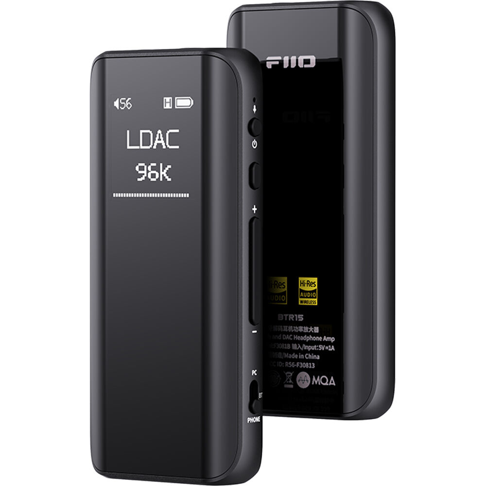 FiiO BTR15: DAC y Amplificador de Auriculares Bluetooth Portátil (Negro) - Ultracompacto, Soporte MQ 1792717-REG FiiO BTR15: DAC y Amplificador de Auriculares Bluetooth Portátil (Negro) - Ultracompacto, Soporte MQ 1792717-REG