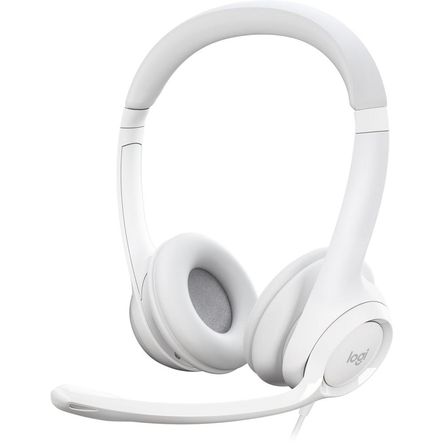 Logitech USB Headset H390 (Blanco Off-White) - Interfaz USB Tipo A, Micrófono con Cancelación de Rui 1740899-REG