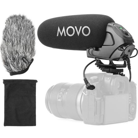 Micrófono Shotgun Movo Photo VXR3030 para Cámaras - Ideal para Periodistas Móviles y Vloggers, 150 H 1499852-REG