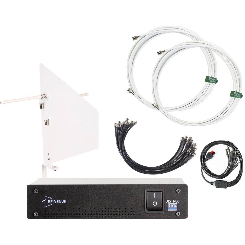 RF Venue Antena de Pared Diversity Fin y Sistema de Distribución UHF DISTRO5 de 5 Canales (Blanco, 4 1825004-REG RF Venue Antena de Pared Diversity Fin y Sistema de Distribución UHF DISTRO5 de 5 Canales (Blanco, 4 1825004-REG
