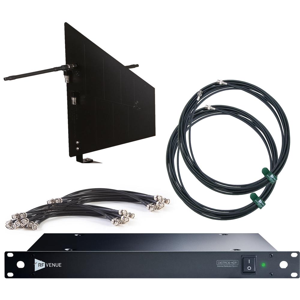 RF Venue DISTRO9 HDR Distribuidor de Antenas de 9 Canales (Soporte de Pared con Antena de Diversidad 1537348-REG RF Venue DISTRO9 HDR Distribuidor de Antenas de 9 Canales (Soporte de Pared con Antena de Diversidad 1537348-REG
