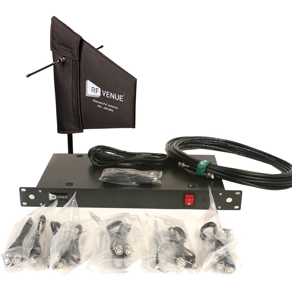 RF Venue 4-Channel Antenna Distributor with Cloth-Covered Diversity Fin Antenna and Cables Bundle 1049152-REG RF Venue 4-Channel Antenna Distributor with Cloth-Covered Diversity Fin Antenna and Cables Bundle 1049152-REG