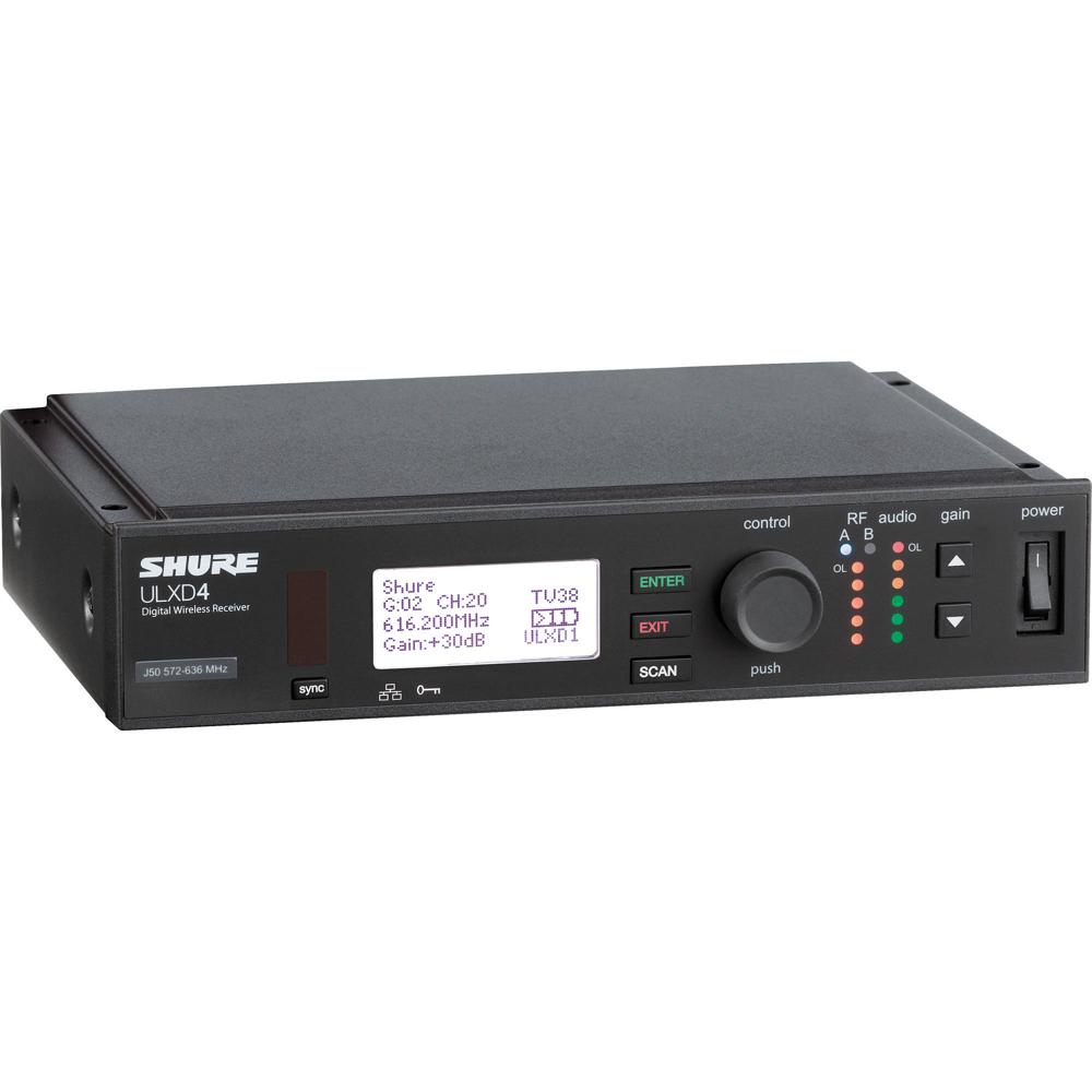 Receptor Inalámbrico Digital Shure ULXD4 de Canal Único (G50: 470 a 534 MHz) para Grandes Espacios y 848374-REG Receptor Inalámbrico Digital Shure ULXD4 de Canal Único (G50: 470 a 534 MHz) para Grandes Espacios y 848374-REG