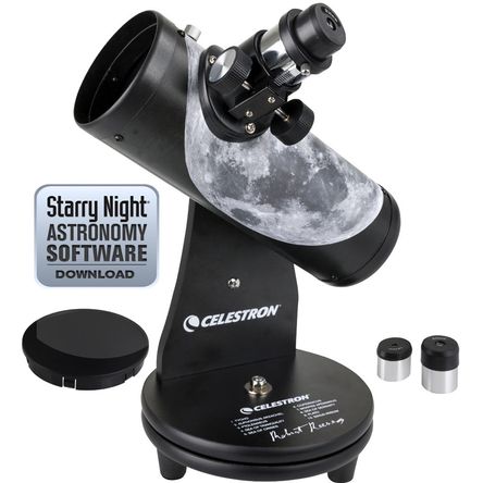 Telescopio Reflector Alt Az de La Serie de Firma Celestron Firstscope de 76 Mm F 4 para Luna 1435001-REG