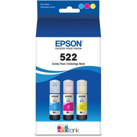 Pack de Botellas de Tinta Multicolor Epson T522 Cian Magenta Amarillo 1486386-REG Pack de Botellas de Tinta Multicolor Epson T522 Cian Magenta Amarillo 1486386-REG
