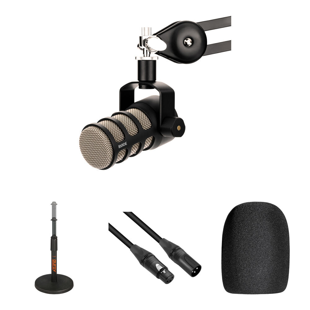 Micrófono RODE PodMic para Podcasting con Soporte de Mesa Telescópico y Kit de Cable XLR 1687266-REG Micrófono RODE PodMic para Podcasting con Soporte de Mesa Telescópico y Kit de Cable XLR 1687266-REG