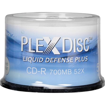 PlexDisc 700MB CD-R Glossy White Inkjet Printable con Liquid Defense Plus (Spindle, 50-Pack) - Disco 1117548-REG PlexDisc 700MB CD-R Glossy White Inkjet Printable con Liquid Defense Plus (Spindle, 50-Pack) - Disco 1117548-REG