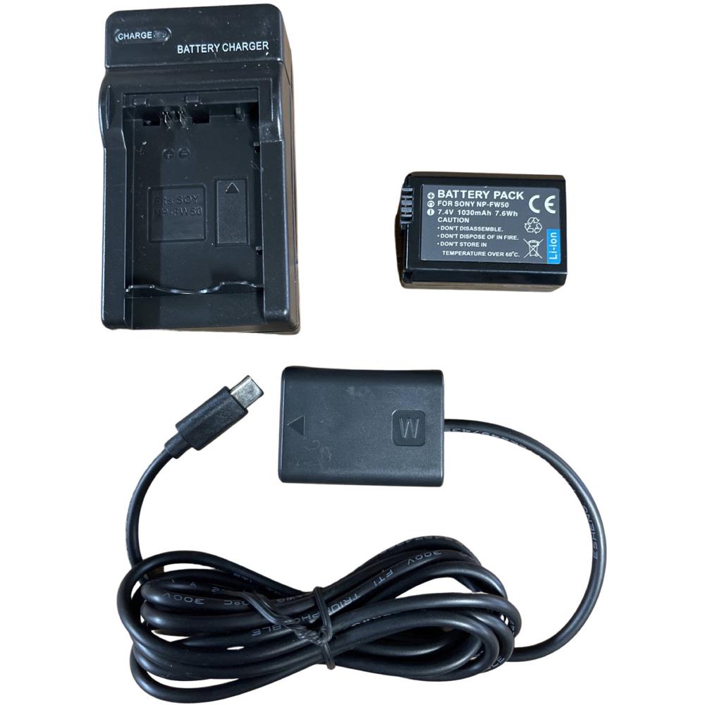 Batería Dummy Bescor Sony NP-FW50 con Conector USB Tipo-C, Kit de Batería y Cargador, Compatible con 1718511-REG Batería Dummy Bescor Sony NP-FW50 con Conector USB Tipo-C, Kit de Batería y Cargador, Compatible con 1718511-REG