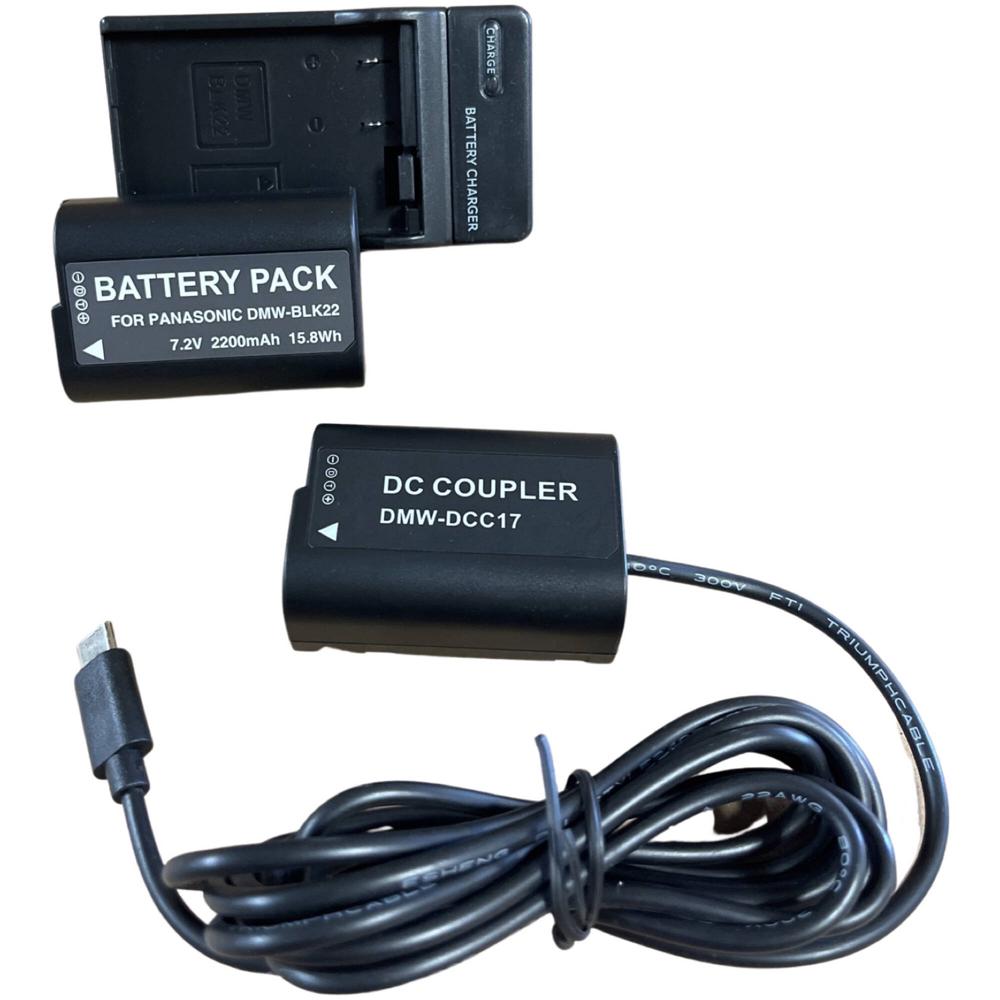 Batería Falsa Bescor DMW-BLK22 con Kit de Conector USB Tipo-C, Incluye Batería y Cargador 1715635-REG Batería Falsa Bescor DMW-BLK22 con Kit de Conector USB Tipo-C, Incluye Batería y Cargador 1715635-REG