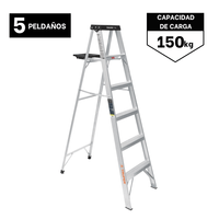Escalera  tipo Tijera 5 Peldaños Soporta 150 KG TRUPER 16743
