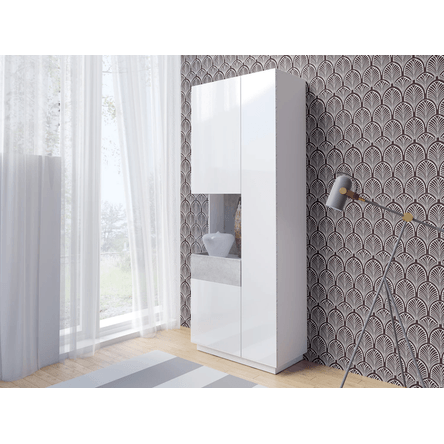 Vitrina Moderna color Blanco/Gris Katamarina 2 puertas con vidrio TU MESITA Vitrina Moderna color BlancoGris Katamarina 2 puertas con vidrio TU MESITA