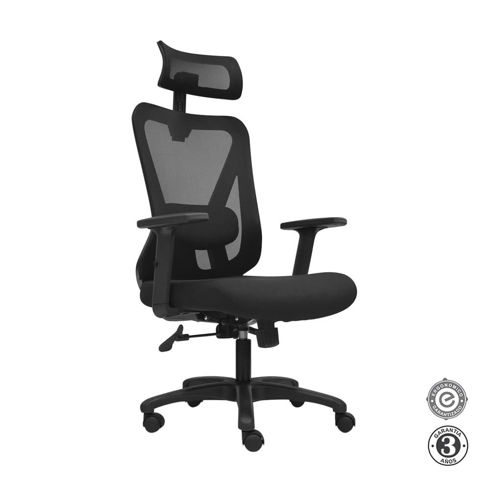 Silla Ergonómica Dolfin Lap Brazos 1D Presidente Nylon Negro Althea Confort