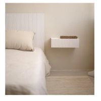 Velador Flotante Amón TU MESITA 1 cajón Melamina 18mm color Blanco