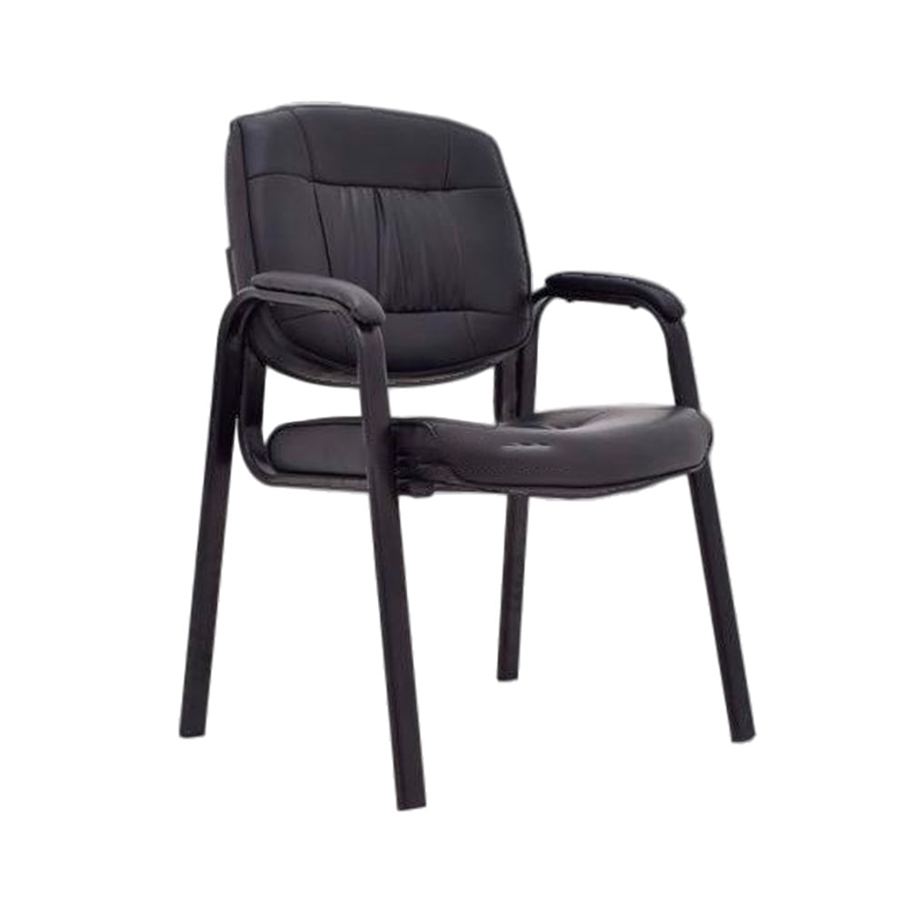 Silla Fija De Espera Avant Tq Cuero Negro Ofideas