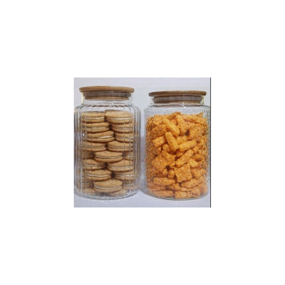 Pack x 2 Frascos Organizadores con Tapa de Bambu